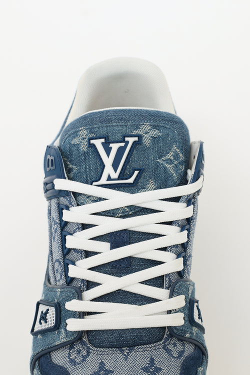 Louis Vuitton Blue Denim Monogram Trainers