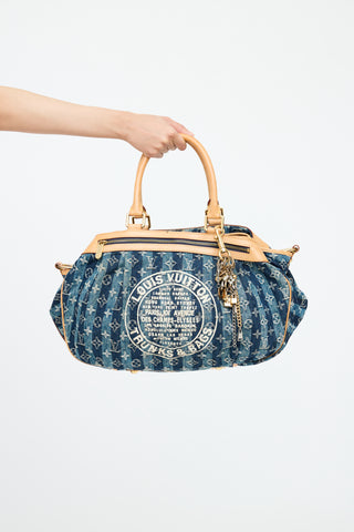 Denim Porte Epaule Raye Handbag