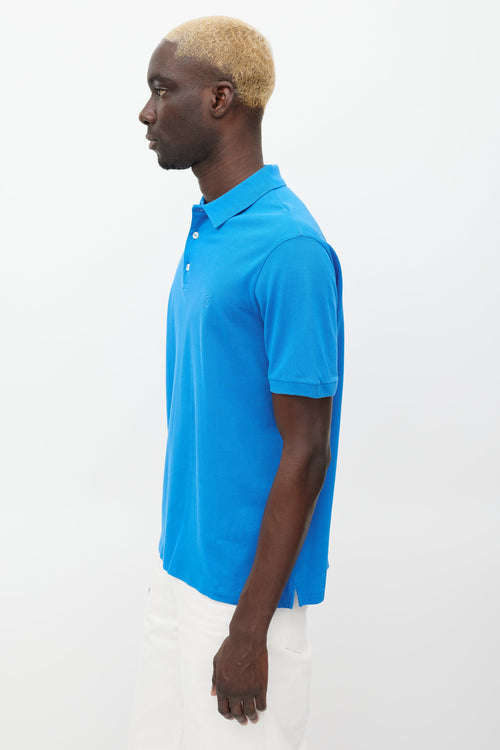 Louis Vuitton Blue Embroidered Logo Polo