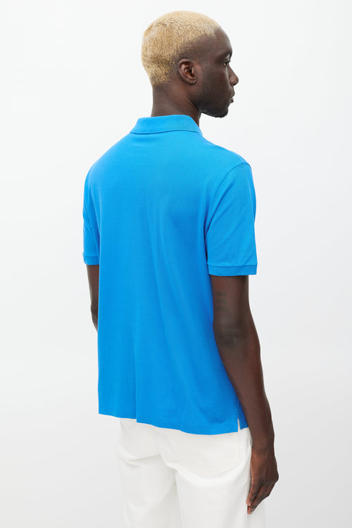 Louis Vuitton Blue Embroidered Logo Polo