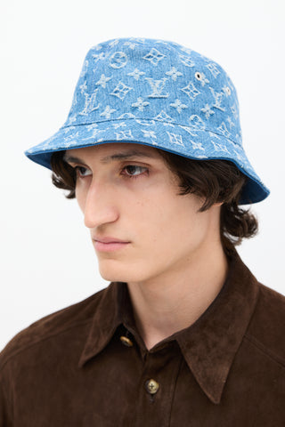 Louis Vuitton Blue Monogram Reversible Bucket Hat