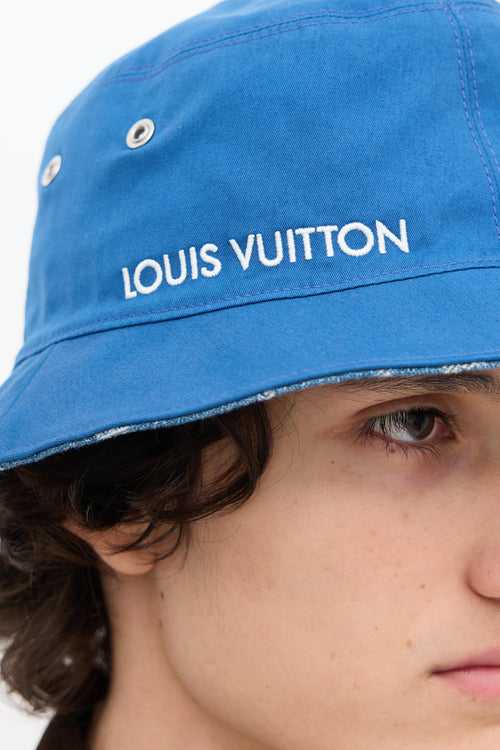 Louis Vuitton Blue Monogram Reversible Bucket Hat