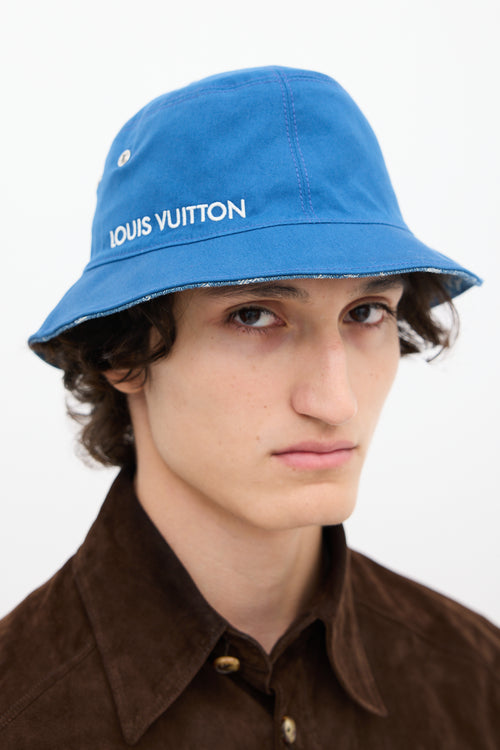 Louis Vuitton Blue Monogram Reversible Bucket Hat