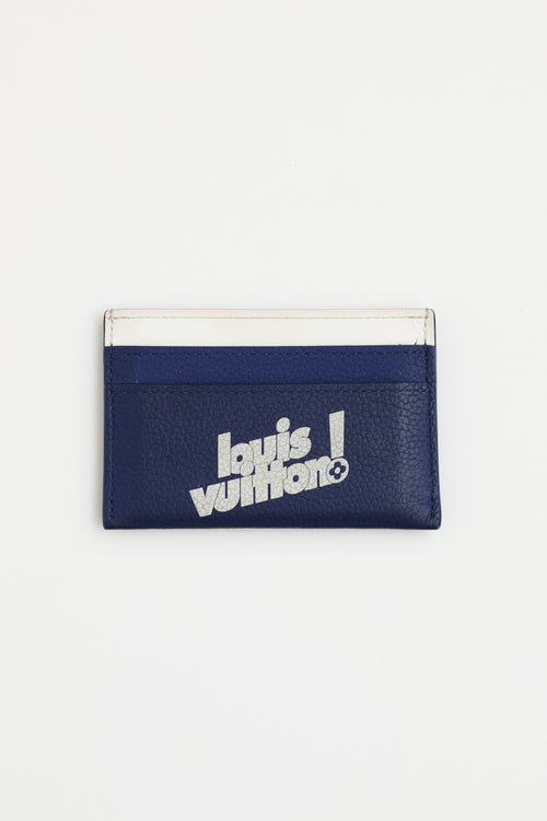 Louis Vuitton Navy 
White Everyday Card Holder