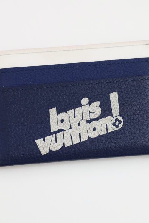 Louis Vuitton Navy 
White Everyday Card Holder