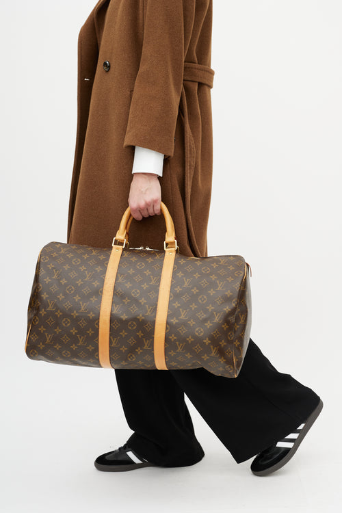 Louis Vuitton Brown Bandouliere 50 Keepall Monogram Bag