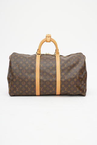 Louis Vuitton Brown Bandouliere 50 Keepall Monogram Bag