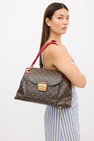 Louis Vuitton 2012 Brown 
Burgundy Olympe MM Monogram Bag