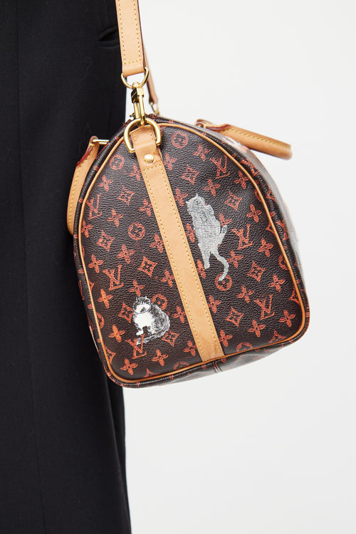 Louis Vuitton Brown Catogram Speedy Bandoliere Bag