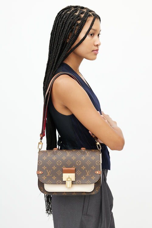 Louis Vuitton Brown 
Cream Vaurigard Monogram Bag