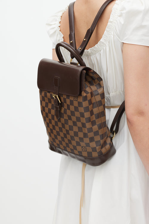 Louis Vuitton 2000 Brown Damier Ebene Soho Backpack