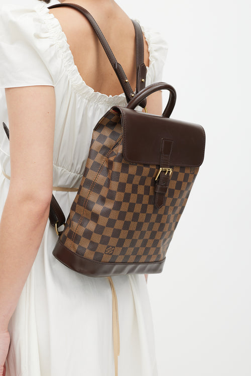 Louis Vuitton 2000 Brown Damier Ebene Soho Backpack