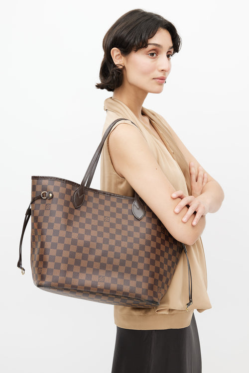 2017 Brown Damier Ebene Neverfull Tote