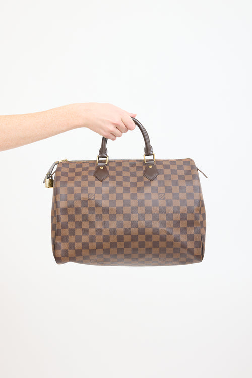 Louis Vuitton Brown Damier Ebene Speedy 35 Bag