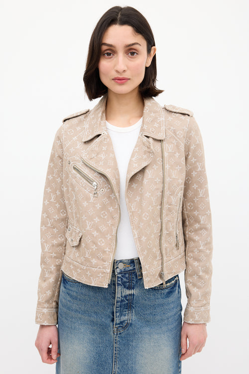 Louis Vuitton Brown Denim Jacquard Monogram Jacket