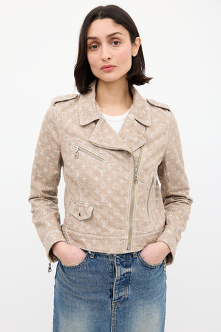 Louis Vuitton Brown Denim Jacquard Monogram Jacket