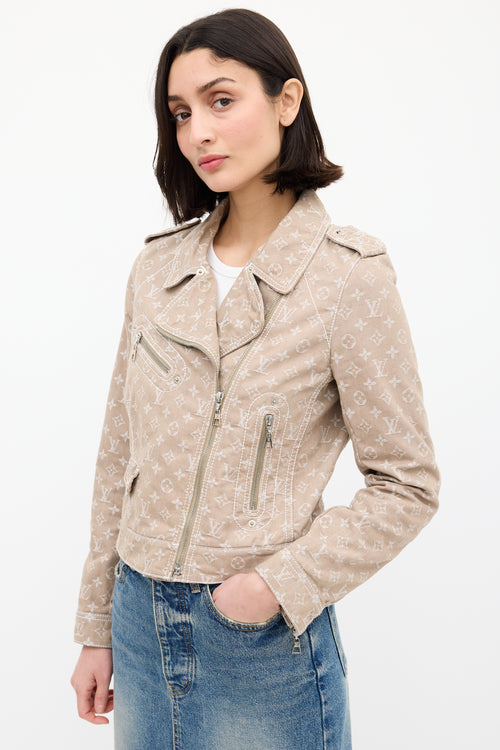 Louis Vuitton Brown Denim Jacquard Monogram Jacket