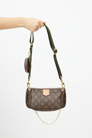 Louis Vuitton Brown 
Green Monogram Multi Pochette Accessoires Bag