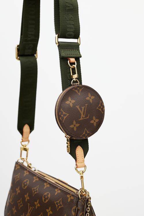 Louis Vuitton Brown 
Green Monogram Multi Pochette Accessoires Bag