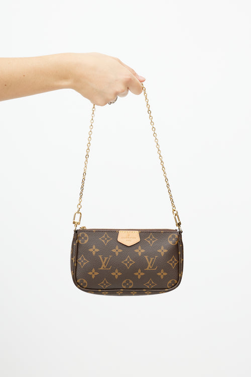 Louis Vuitton Brown 
Green Monogram Multi Pochette Accessoires Bag