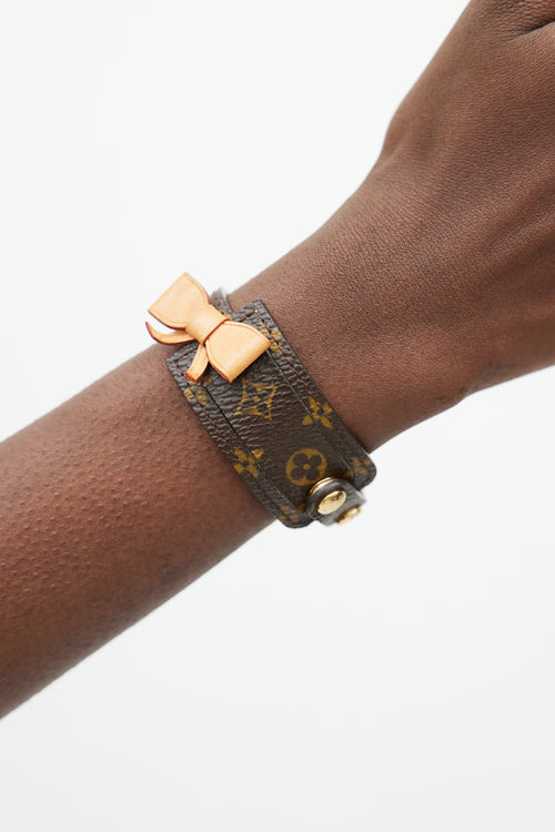 Louis Vuitton Brown Monogram Bow Bracelet