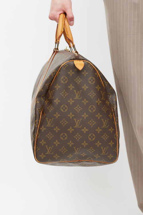 Louis Vuitton Brown Monogram Canvas Keepall 55 Duffle Bag