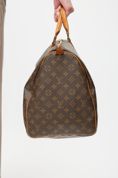 Louis Vuitton Brown Monogram Canvas Keepall 55 Duffle Bag