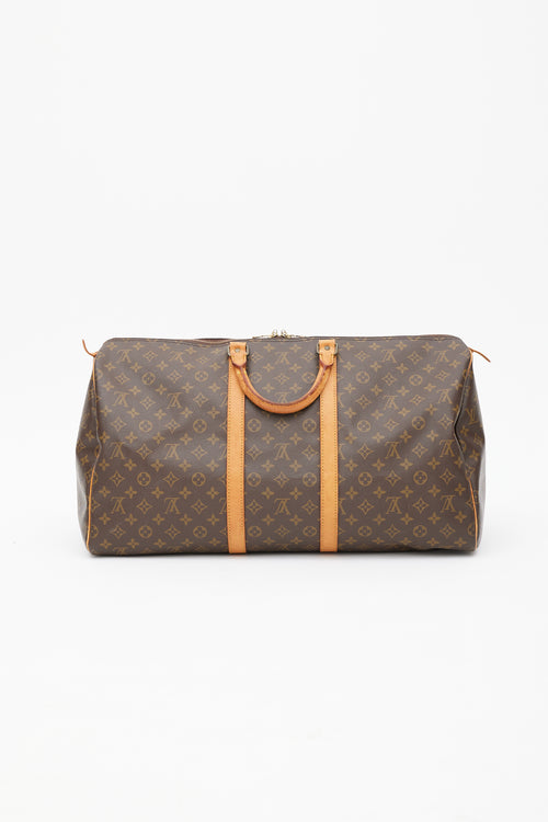 Louis Vuitton Brown Monogram Canvas Keepall 55 Duffle Bag