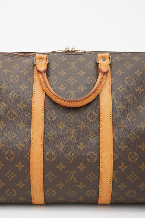 Louis Vuitton Brown Monogram Canvas Keepall 55 Duffle Bag