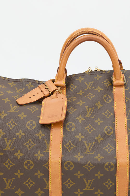 Louis Vuitton Brown Monogram Canvas Keepall 55 Duffle Bag