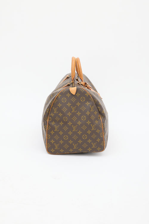 Louis Vuitton Brown Monogram Canvas Keepall 55 Duffle Bag