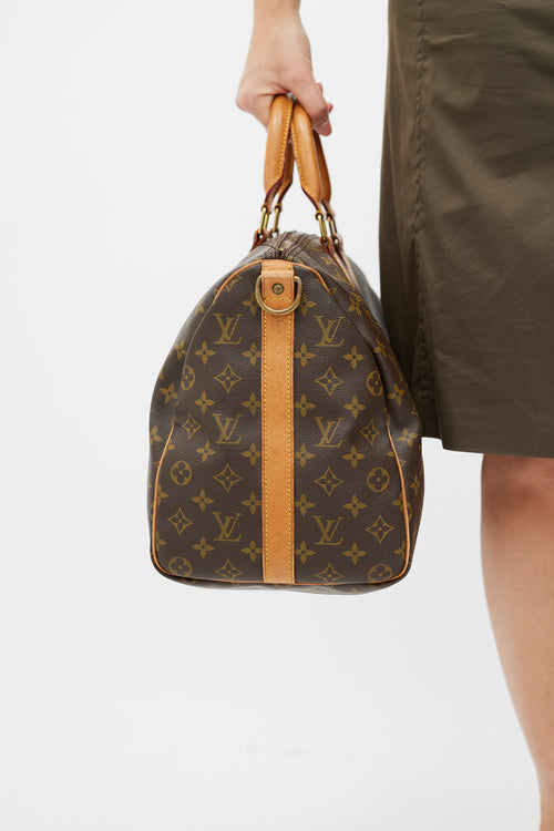 Louis Vuitton 1980s Brown Monogram Keepall Bandoulière 45 Duffle