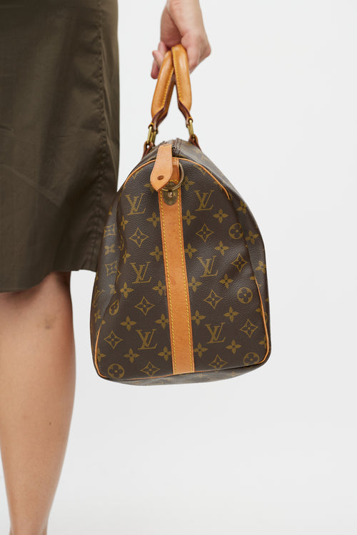 Louis Vuitton 1980s Brown Monogram Keepall Bandoulière 45 Duffle