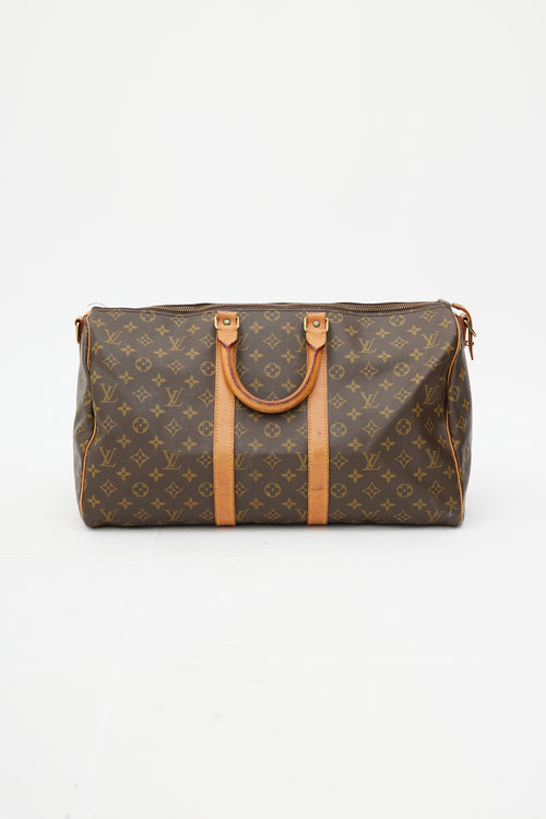 Louis Vuitton 1980s Brown Monogram Keepall Bandoulière 45 Duffle