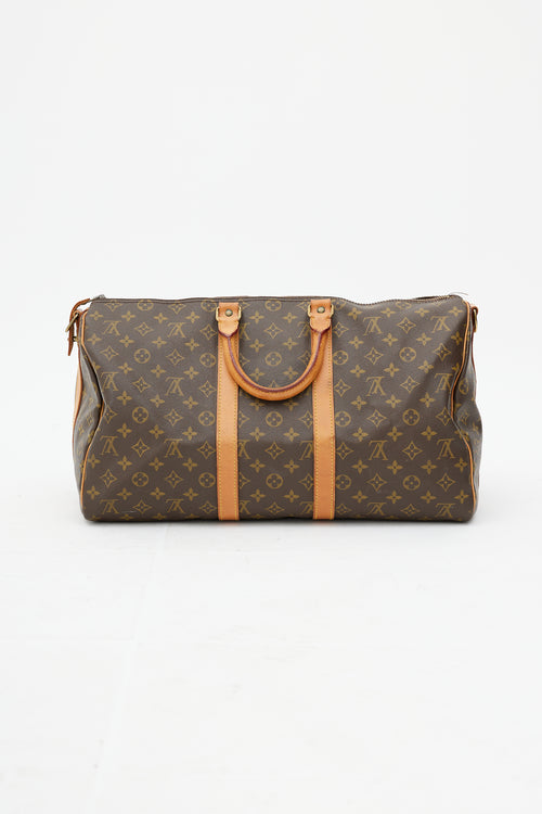 Louis Vuitton 1980s Brown Monogram Keepall Bandoulière 45 Duffle