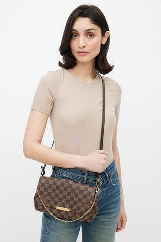 Louis Vuitton Brown Damier Ebene Favourite MM Shoulder Bag