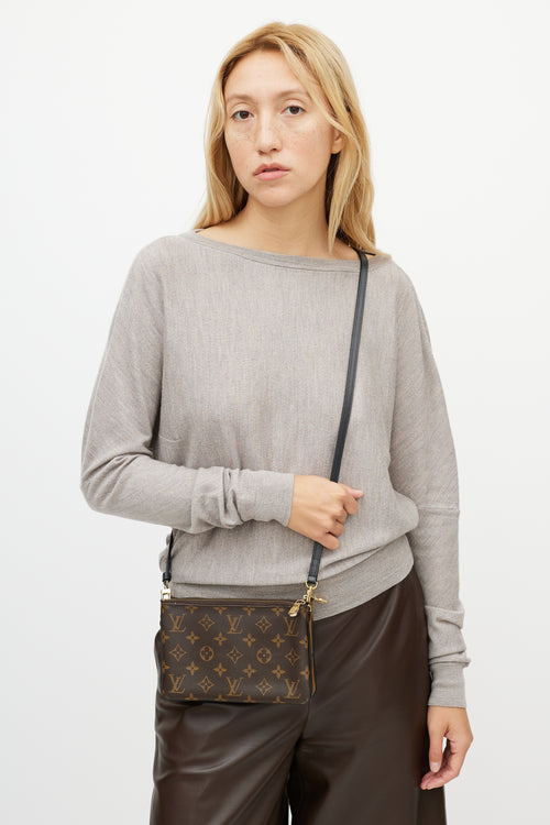 Louis Vuitton Brown Double Zip Monogram Pochette