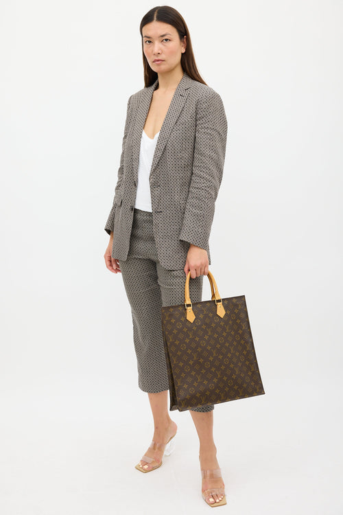 Louis Vuitton Brown Monogram Sac Plat GM Tote  Bag