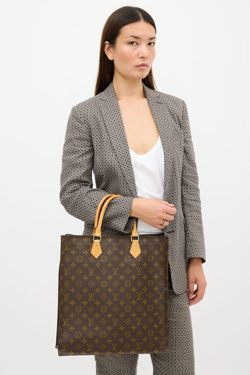 Louis Vuitton Brown Monogram Sac Plat GM Tote  Bag