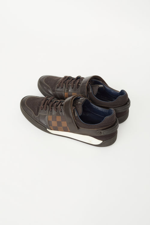 Brown Canvas Monogram Elliptic Sneakers