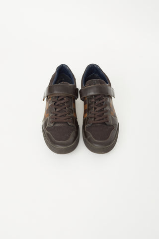 Brown Canvas Monogram Elliptic Sneakers