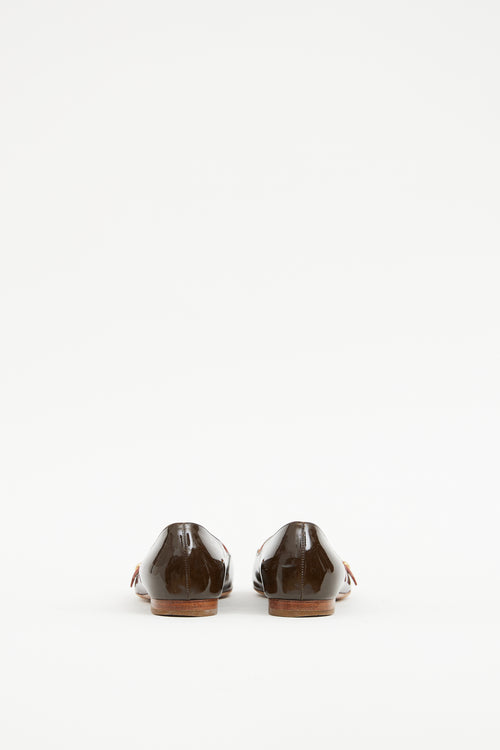 Brown Patent Leather Mary Jane Pump