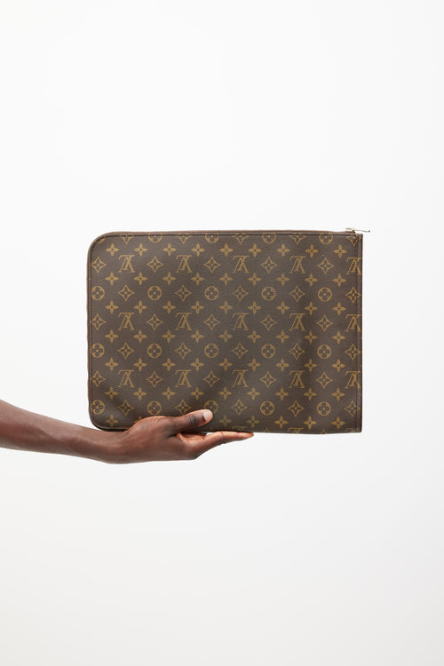 Louis Vuitton Brown Pochette Documents Monogram Clutch