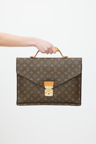 Louis Vuitton 1980s Brown Serviette Conseiller Monogram Briefcase