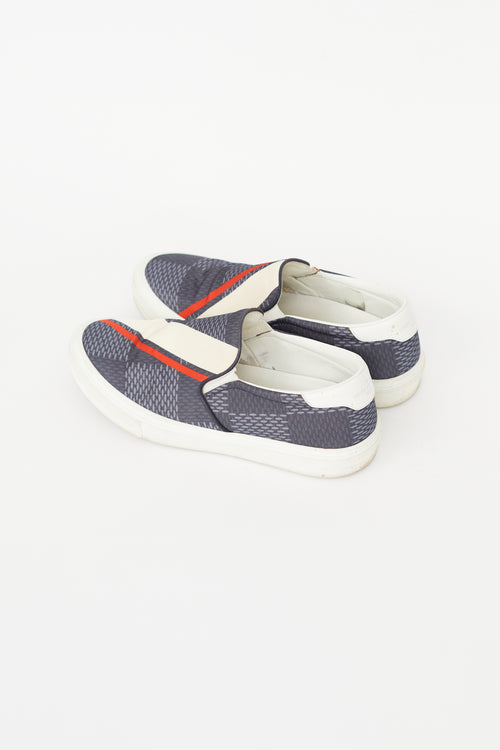 Louis Vuitton Cream 
Navy Latitude America
s Cup Sneaker