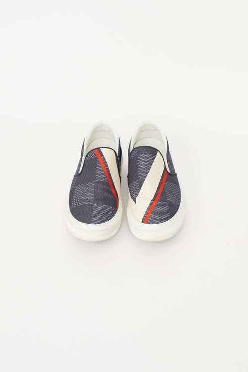 Louis Vuitton Cream 
Navy Latitude America
s Cup Sneaker