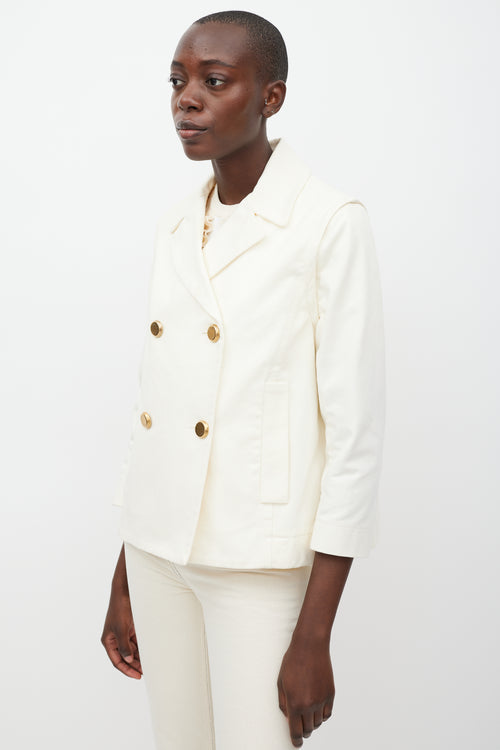 Louis Vuitton Cream Cotton Modular Jacket