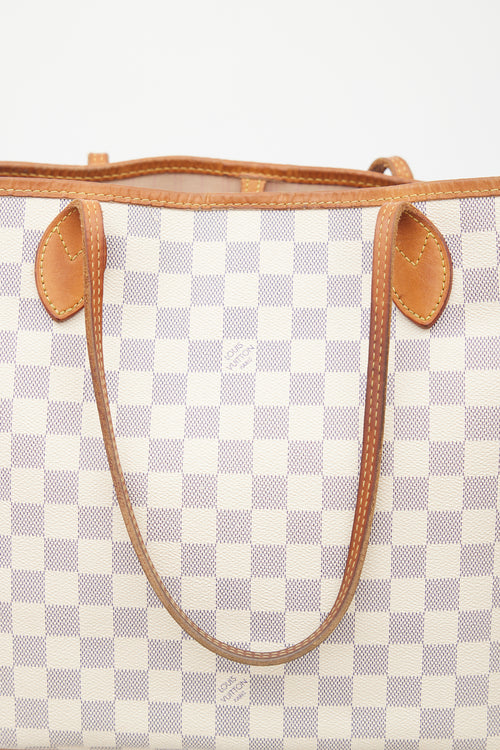 Louis Vuitton Cream Damier Azur Neverfull MM Shoulder Bag