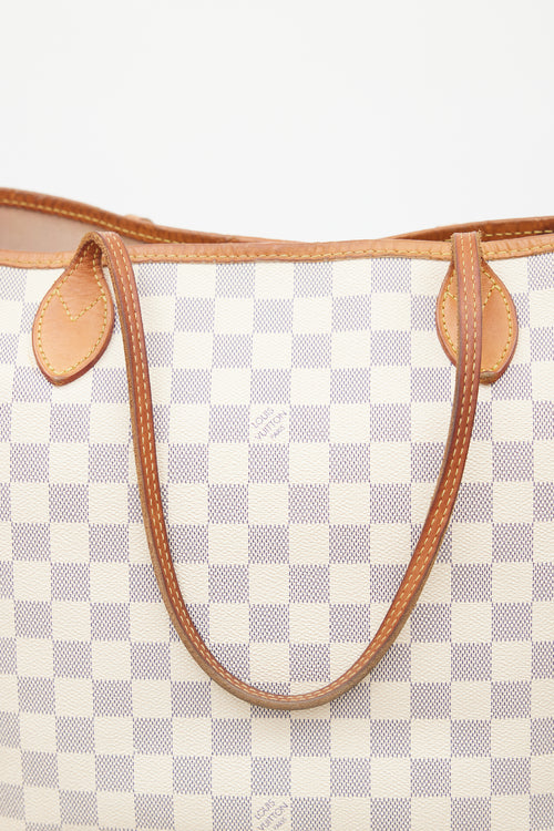 Louis Vuitton Cream Damier Azur Neverfull MM Shoulder Bag