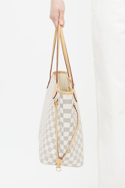 Louis Vuitton Cream Damier Azur Neverfull MM Tote